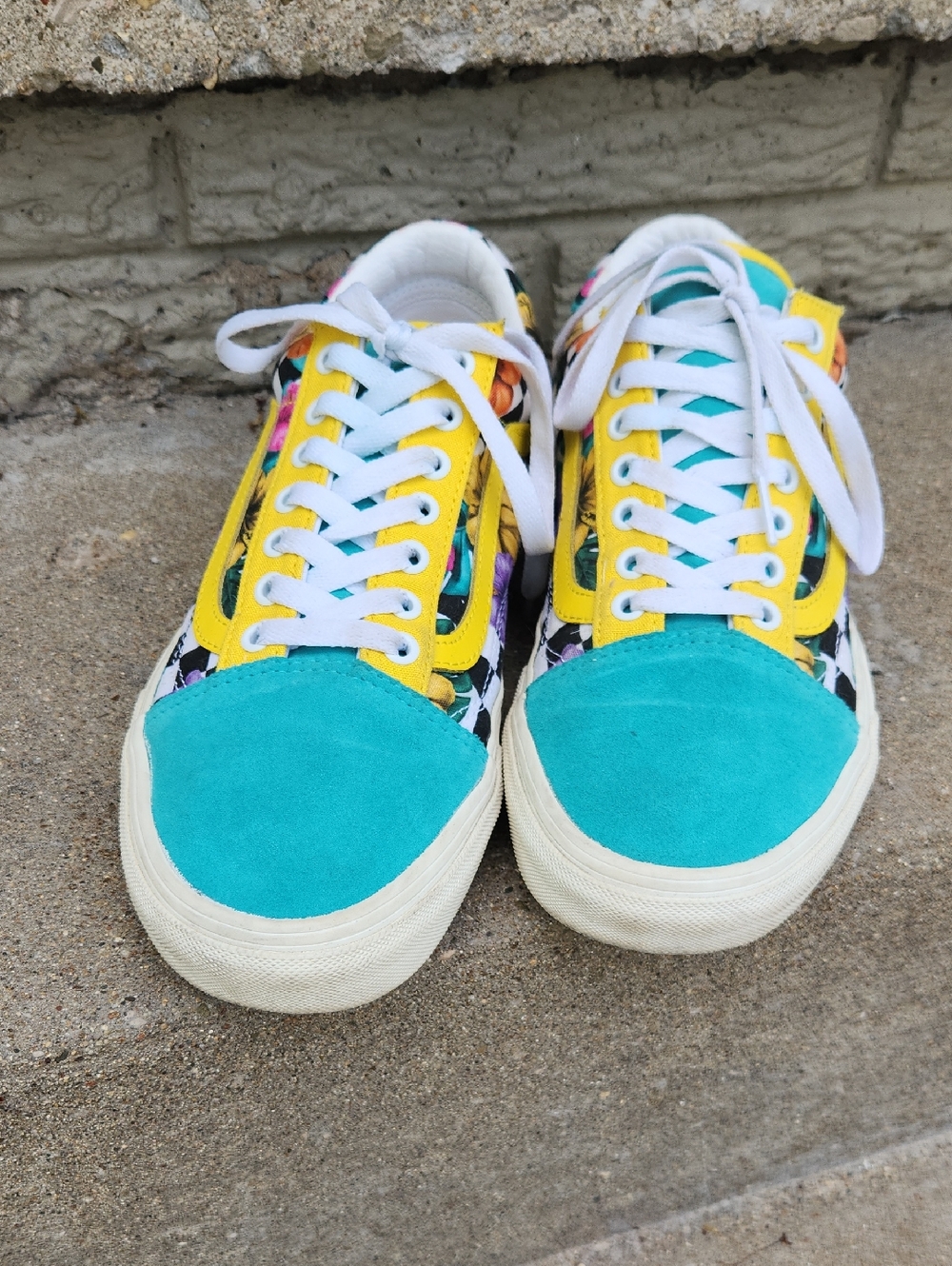 Vans Colorblock Low-Top Sneakers - Teal, Yellow & Multicolor